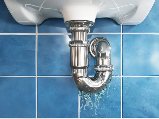 istock Plumbing concept. Leaking pipe. 3d illustration 2165972912