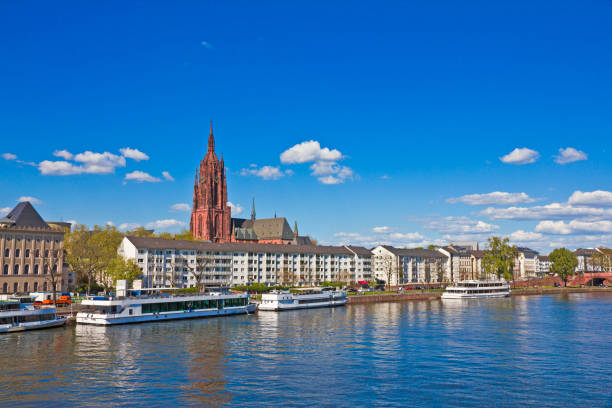 istock Frankfurt panoramic view across River Main bridge to skyscrapers Germany. 2165977202