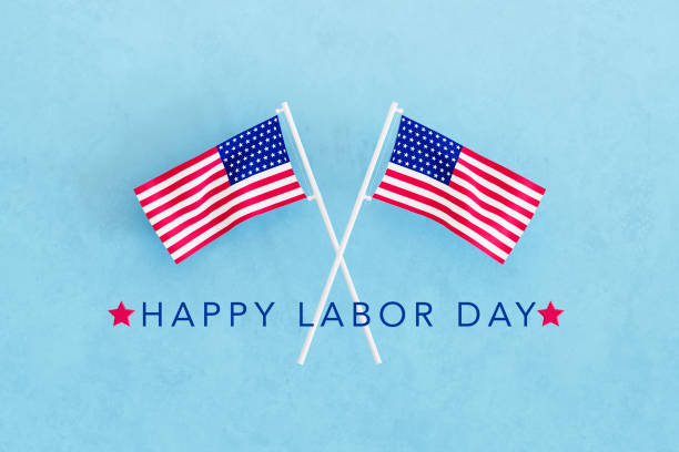 istock Happy Labor Day Background with American Flag 2165977944