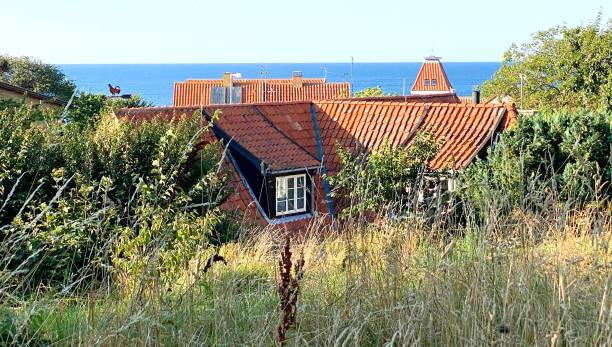 The picturesque fishing village of Sandvig on Bornholm Island, Denmark.