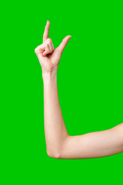 istock Woman's Hand Making a Small Measurement Gesture Against Green Screen 2165980689