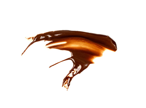 istock Chocolate Smear Isolated, Melted Chocolate Texture on White Background, Chocolate Sauce Pattern 2165982242