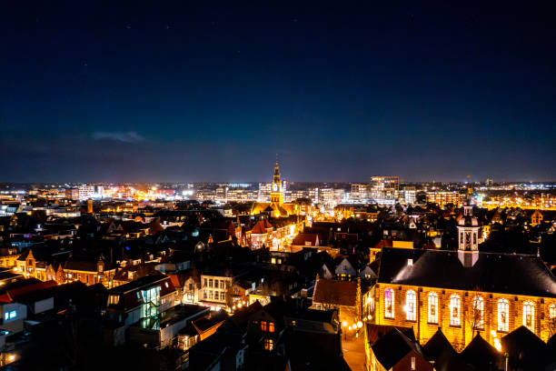 istock Alkmaar; Aerial overview at night. 2165986825