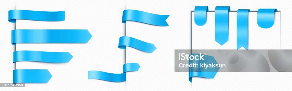 Blue Ribbon Bookmark Shell Blue Ribbon Bookmarks Set Stock Illustration - Download Image Now ...