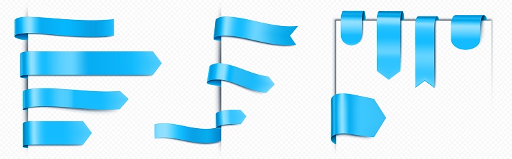 Blue Ribbon Bookmark Shell Blue Ribbon Bookmarks Set Stock Illustration - Download Image Now ...