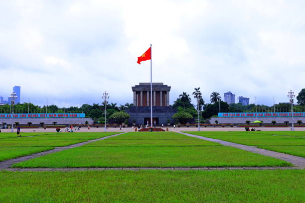 Ha Noi, Vietnam– June 8th, 2024: Ho Chi Minh's Mausoleu (Lang Chu tich Ho Chi Minhm), Ho Chi Minh's body is on display in this mausoleum at Ha Noi Vietnam