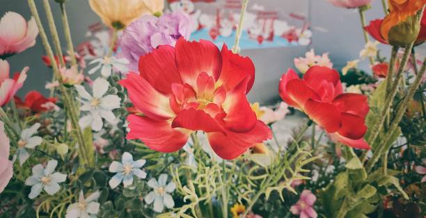 istock Beautiful of artificial flowers background 2165997600