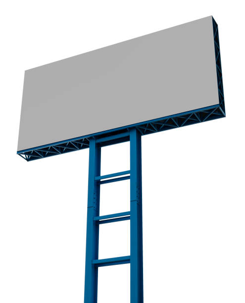 istock Outdoor pole horizontal billboard isolated on white background with clipping path 2166001288
