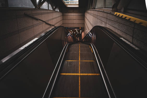 istock Empty Escalator in a Modern Urban Subway Station 2166003957