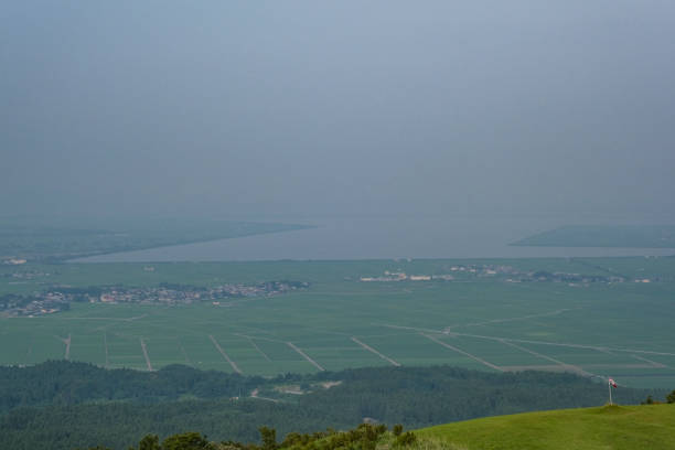Lake Hachirogata as seen from the Kanpuyama Observatory on the Oga Peninsula