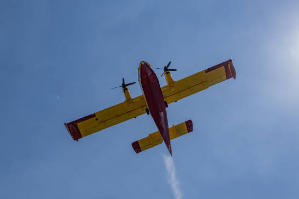 istock Firefighting Aircraft in Actio in mediterranean sea 2166006158