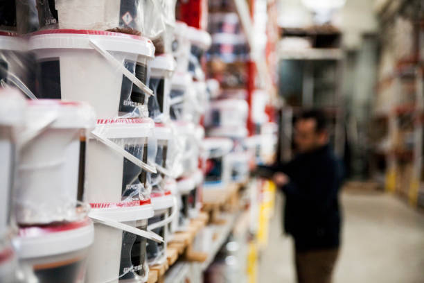 Paint Packages In The Warehouse Are Counted