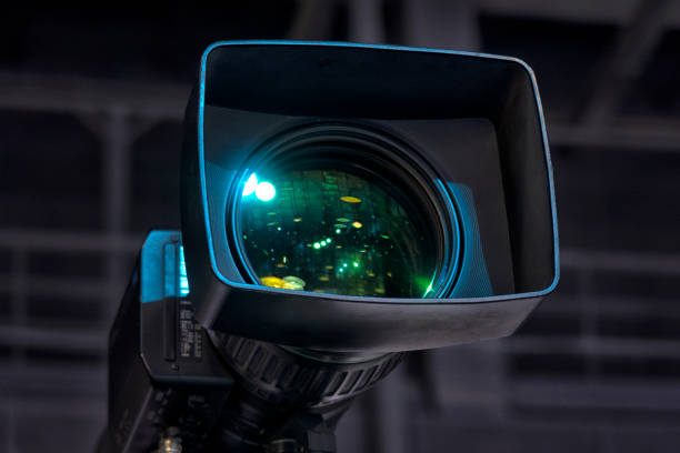 Film industry. detail of Video camera. Broadcasting and Recording with Digital Camera