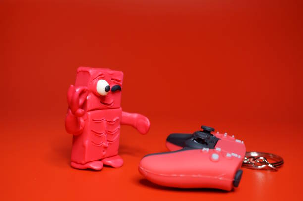 Funny toy zombie and toy game joystick.