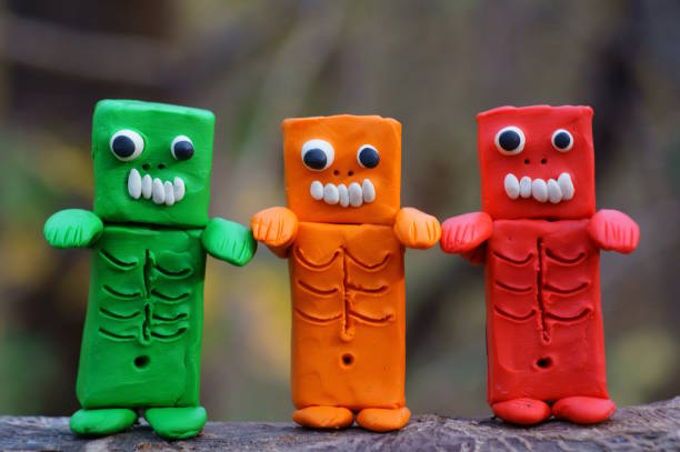 istock Toy funny zombies. Halloween decorations. Child monsters. 2166012964