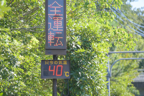 istock A sign showing a temperature of 40 degrees Celsius 2166014767