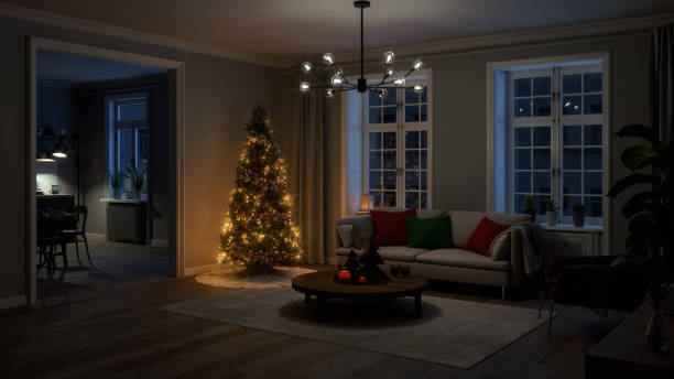 istock Cozy Living Room at Christmas Time 2166018597