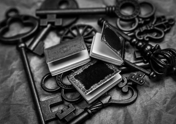 image of book key paper background