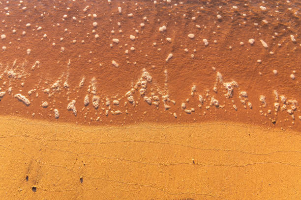 istock Soft wave of the sea on the sandy beach. 2166022416