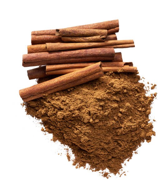 istock cinnamon sticks and cinnamon powder isolated on a white background, top view. 2166023923