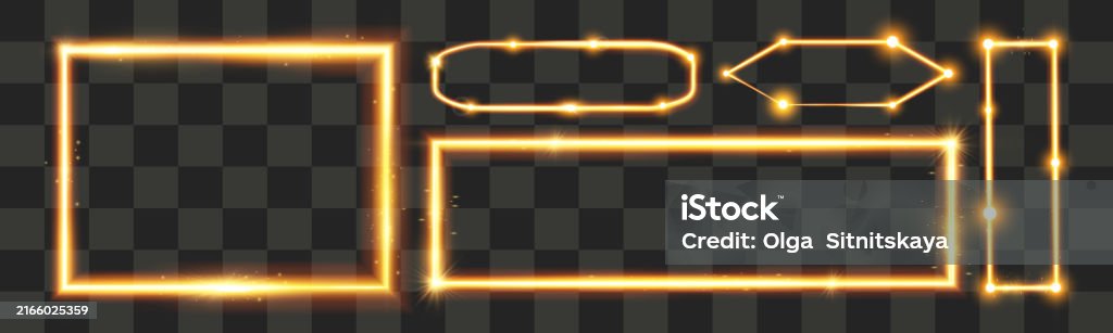 Vector Light Frame Light Frameilluminated Geometric Shape Light Horizontal Frame Sign ...