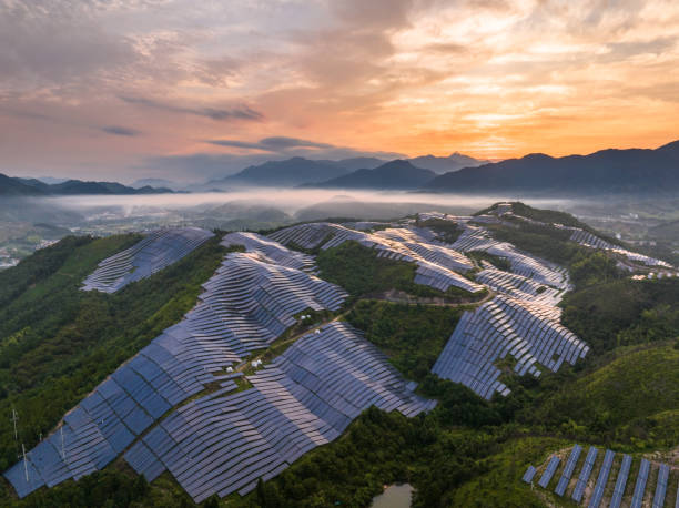 istock view of solar power station on hill 2166025444