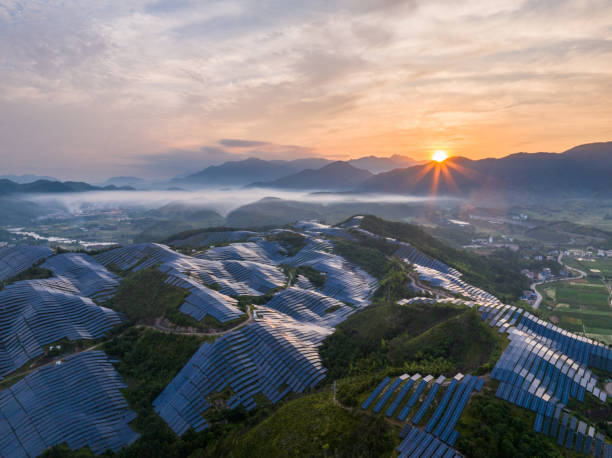 istock view of solar power station on hill 2166025552