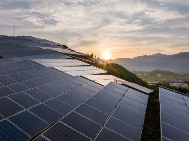istock view of solar power station on hill 2166025796