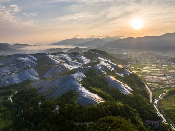 istock view of solar power station on hill 2166026385