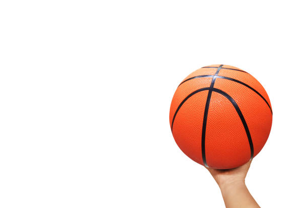 istock Athlete shooting a basketball  isolated on white background. 2166030494