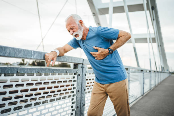 istock Senior male runner experiencing chest pain 2166036805