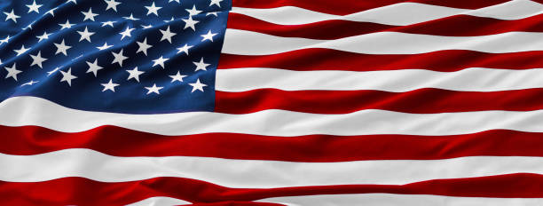 istock American Wave Flag Background. USA 2166039822