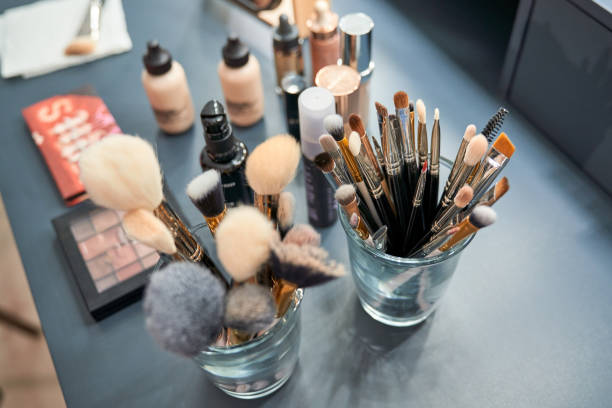 istock Set of makeup supplies in studio 2166040397