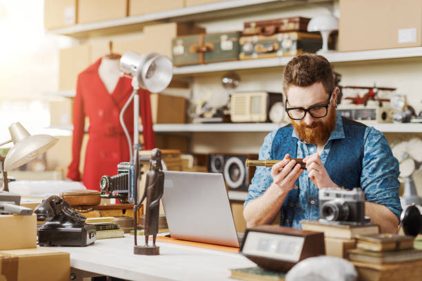 istock Business owner selling vintage items online 2166043295