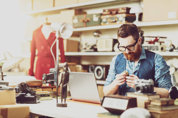 istock Business owner selling vintage items online 2166043482