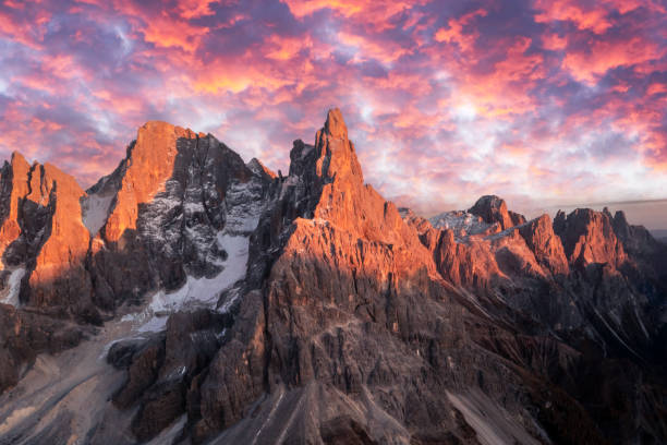 istock Pale di San Martino mountain group in sunset time 2166045521