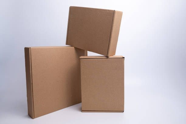 istock Brown paper box. Cardboard box isolated on white background. Place for text. Gift box 2166047232