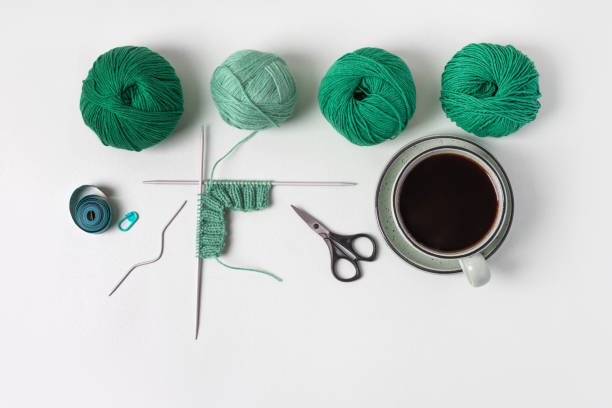 istock Composition of balls of knitting thread 2166049033