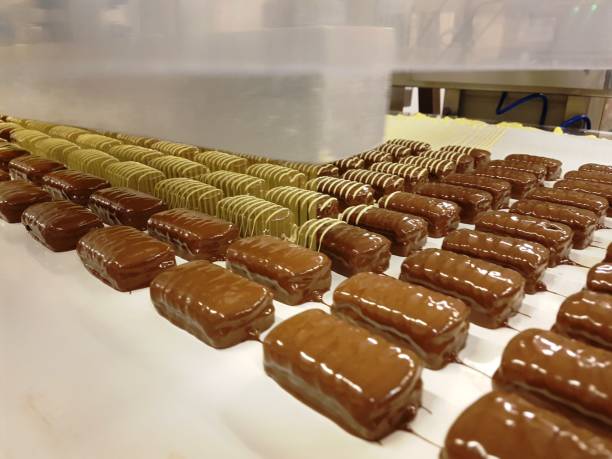 istock Chocolate Box Choc Coated Lemon Candy Manufacturing 2166055450