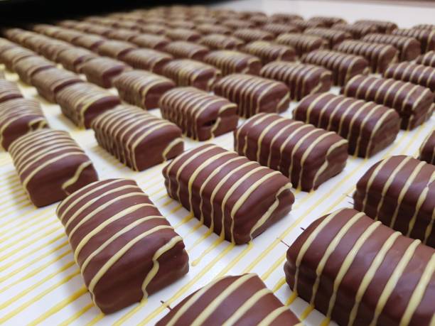 istock Chocolate Box Choc Coated Lemon Candy Manufacturing 2166056285