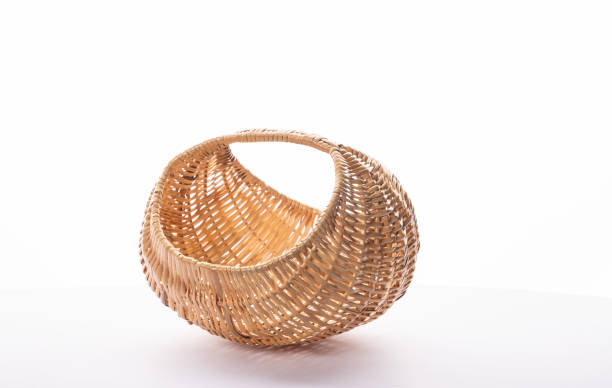 istock Half moon type flower basket on white background 2166059387