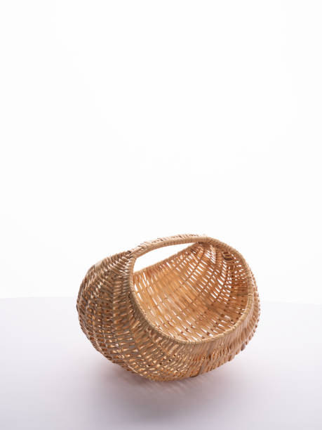istock Empty wooden basket isolated on white background 2166059610
