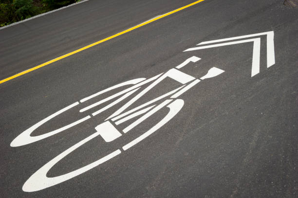 Bike pathway sign on paved pathway