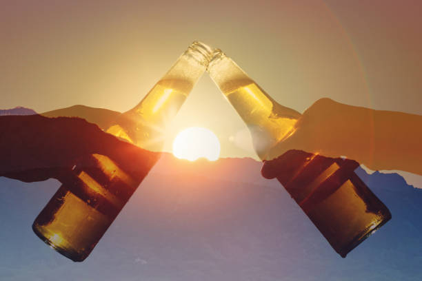 istock Party cheers fun at sunset. 2166072595