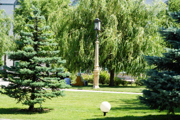 Lanterns in a city park. Dagestan, Russia - 11 June, 2022.
Lanterns in a city park.
Journey through the streets of the city of Makhachkala in the Republic of Dagestan. british commonwealth stock pictures, royalty-free photos & images