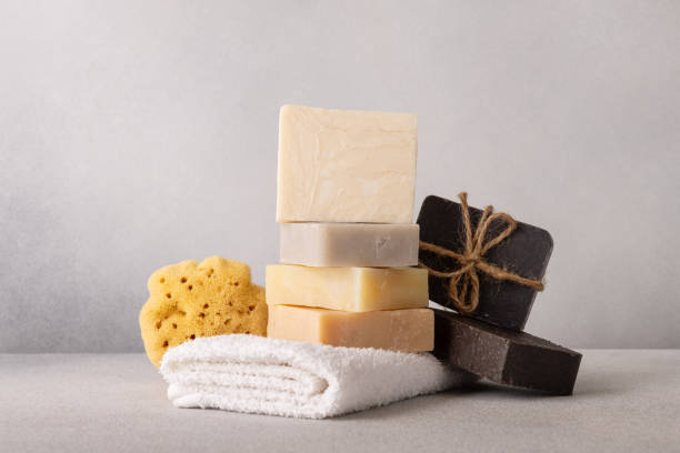 istock Natural, organic cleaning and bath concept with soap 2166086361