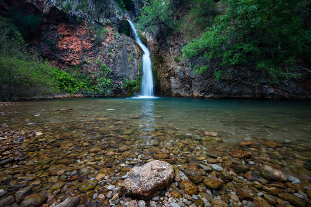 Rocks of small waterfall at river Muak Lek in Saraburi province