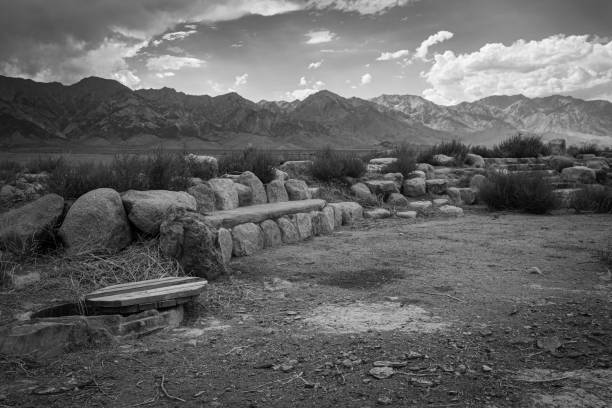 Stones and steps are all that remain of the hospital complex at Manzanar.