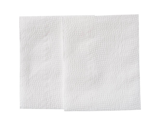 istock Top view of two folded tissue paper in stack isolated on white background with clipping path 2166099224