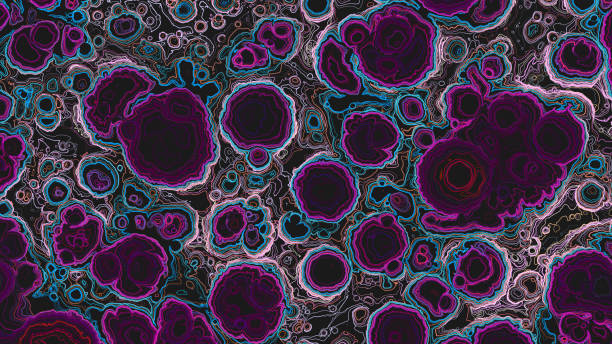 istock Colorful abstract relief map with craters. Elevation contour lines on geographic topographic map. Agate cut stone slice. Abstract detailed cross section marbled stone background. Vector illustration 2166101385
